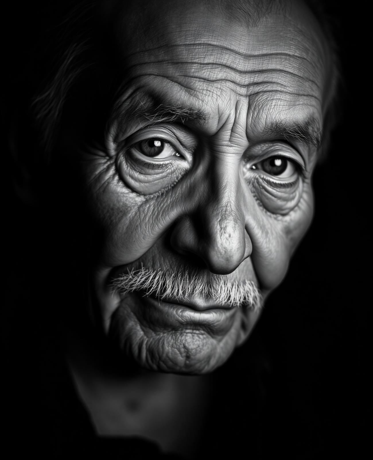 Black and white portrait of an elder